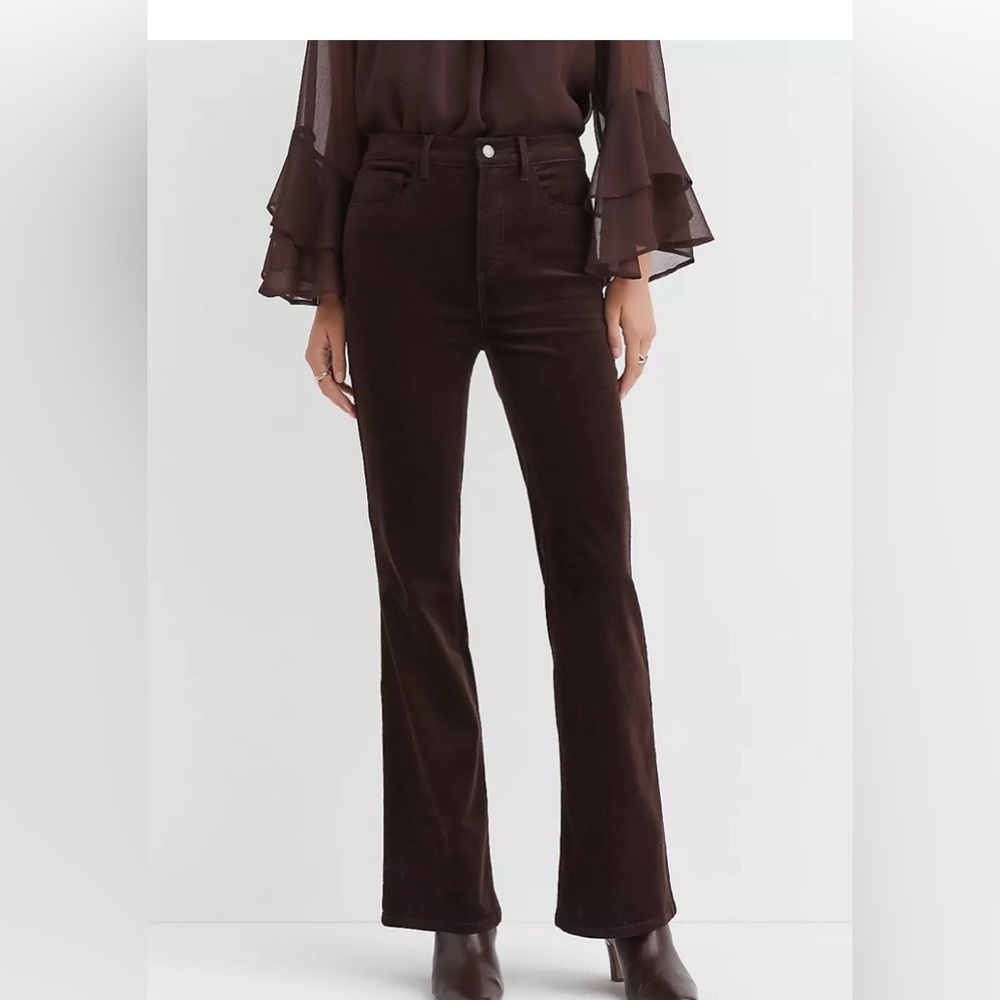 NWT Loft Chocolate Brown Slim Flare Corduroy Pants